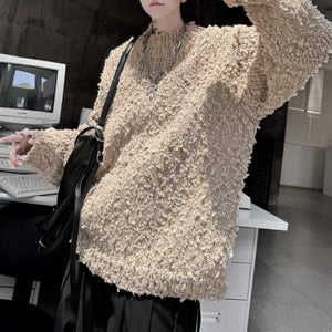 Round Neck Grainy Pullover Sweater