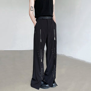 Straight Zipper Casual Floor Mopping Pants