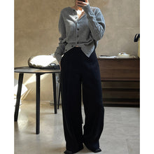 Load image into Gallery viewer, Brushed High Waist Pleated Wide Leg Trousers
