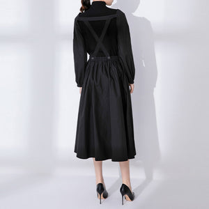 Irregular Detachable Black Vintage Dress