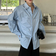 Load image into Gallery viewer, Double Collar Structured Pleated Long Sleeve Shirt
