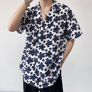 Simple Printed Loose Short-sleeved Shirt