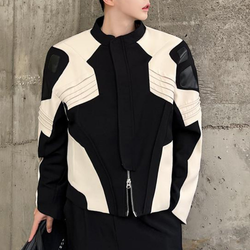 Pleated Contrast Cropped Jacket