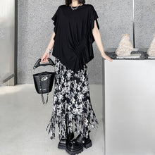 Load image into Gallery viewer, Fringed Mid-Length Pleated Floral Skirt
