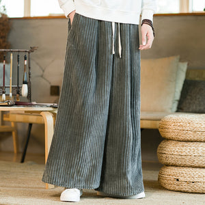 Thickened Corduroy Wide-leg Straight Pants