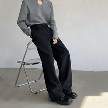 Load image into Gallery viewer, Wide-leg Straight Black Casual Suit Pants
