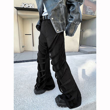 Load image into Gallery viewer, Casual Webbing-embellished Straight-leg Loose Wide-leg Pants
