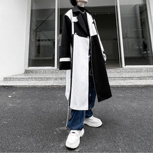 Load image into Gallery viewer, Black and White Color Contrast Loose Windbreaker Jacket
