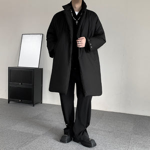 Black Loose Casual Cotton Coat