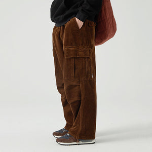 American Retro Loose Cotton Corduroy Trousers