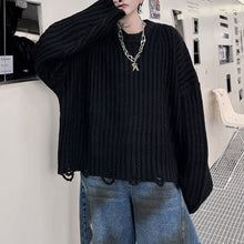 Load image into Gallery viewer, Chunky Knit Ripped Tassel Pullover Sweater
