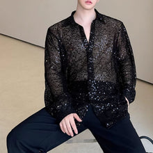 Load image into Gallery viewer, Hollow Loose Sequin Shirt
