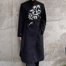 Load image into Gallery viewer, Embroidered Stand-collar Buttoned Mid-length Windbreaker Jacket
