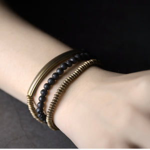 Retro Multi-layer Volcanic Stone Bracelet