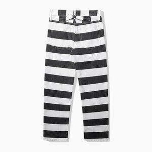 Striped Canvas Trousers Rider Pants