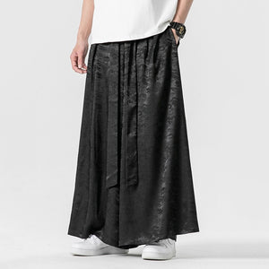 Jacquard Satin Loose Wide-leg Pants