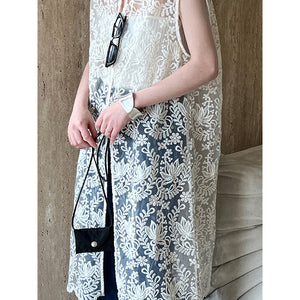 Jacquard Hollow Vest Dress