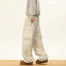 Load image into Gallery viewer, Multi-pocket Lamb Wool Cotton Plus Velvet Thickened Wide-leg Pants
