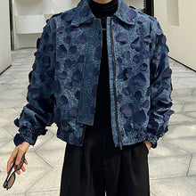 Load image into Gallery viewer, Love Jacquard Denim Jacket
