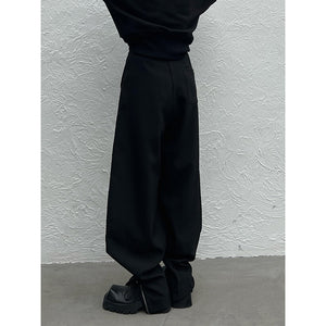 Black Zip-up Cuffed Bloomers Trousers