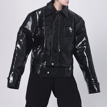 Load image into Gallery viewer, Retro Shoulder Padded PU Leather Jacket
