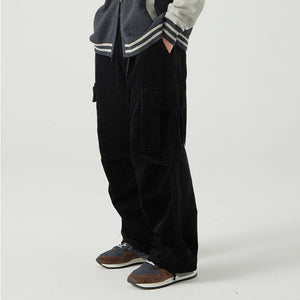 American Retro Loose Cotton Corduroy Trousers