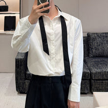 Load image into Gallery viewer, Casual Shirt with Loose Collar and Tie
