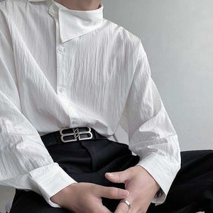 Irregular Collar Thin Loose Shirt