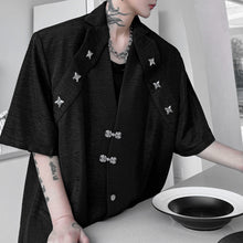 Load image into Gallery viewer, Metal Button Shoulder Pad Shirt
