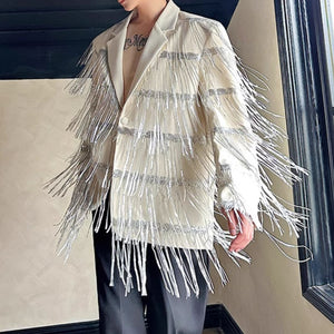 Tassel Sequined Double-Layer Mesh Jacket