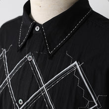 Load image into Gallery viewer, Diamond Loose Printed Topstitch Casual Shirt
