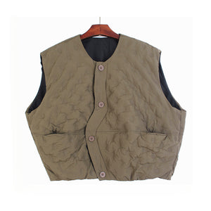 Patterned Loose Waistcoat Vest