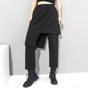 Fake Two Piece High Waist Slim Fit Culottes