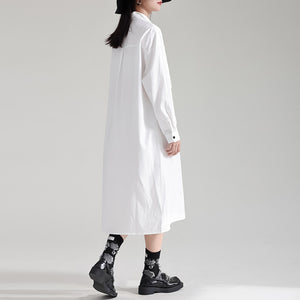 Single Breasted Shirt Collar Dress