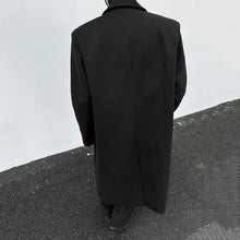 Load image into Gallery viewer, Buttonless Padded Shoulder Mid-length Wool Coat
