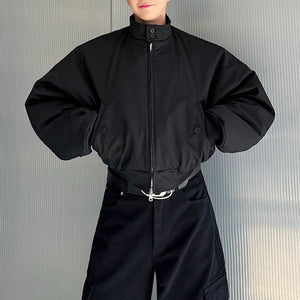 Cotton Stand Collar Thickened Cropped Coat