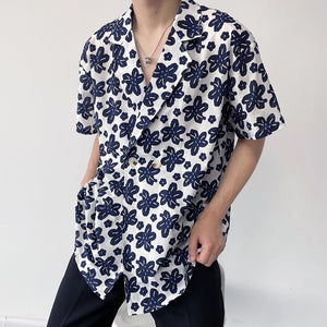 Simple Printed Loose Short-sleeved Shirt