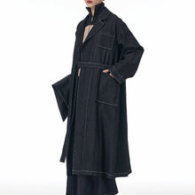 Load image into Gallery viewer, Oversized Loose Denim Long Trench Coat
