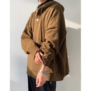 Hooded Loose Retro Sweater