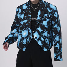 Load image into Gallery viewer, Contrast Print Cropped Single Button Jacket
