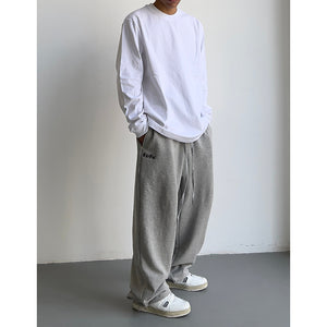 Fake Two-piece Cuffed Denim Loose Sweatpants