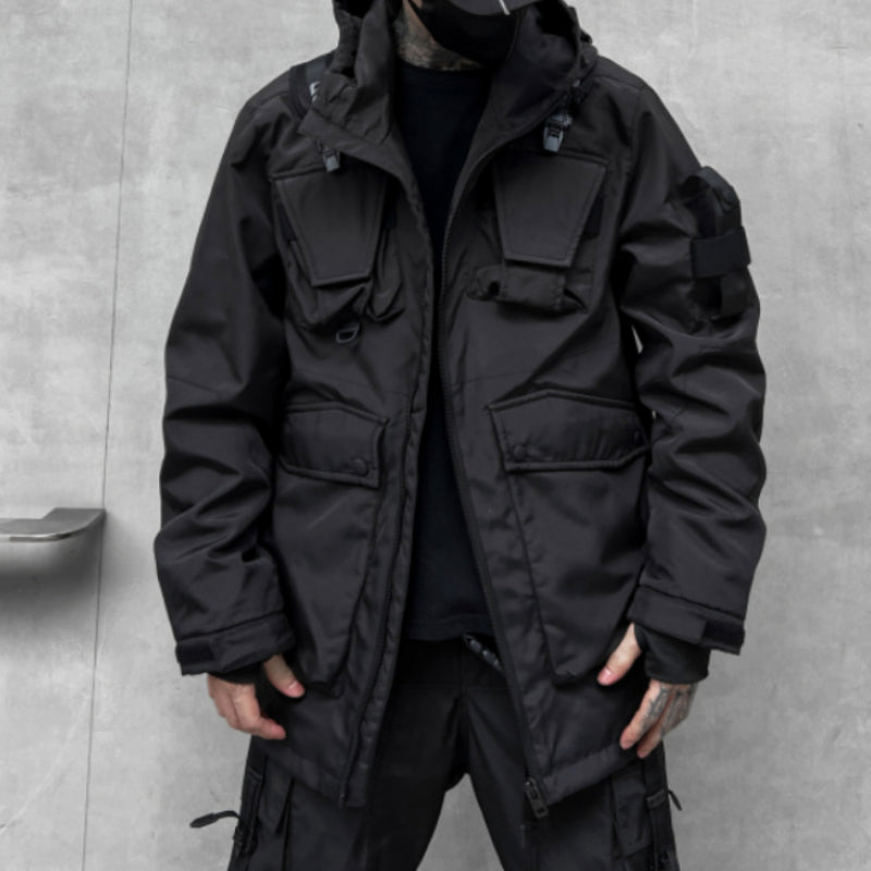 Dark Multi-pocket Functional Techwear Jacket