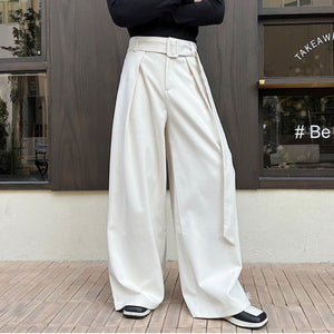 Retro Woolen Wide Leg Pants