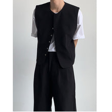 Load image into Gallery viewer, Simple Vest Wide-leg Pants Suit
