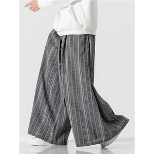 Loose Culottes Harem Stripe Casual Pants