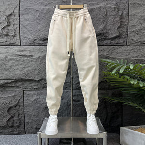 Solid Color Sports Sweatpants Cuffed Casual Loose Harem Pants