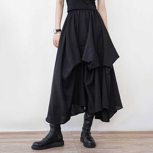 High Waist Irregular Pleated Skirt