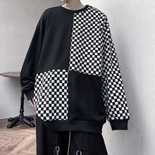 Load image into Gallery viewer, Checkerboard Panel Color Contrast Long Sleeve T-Shirt
