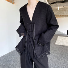 Load image into Gallery viewer, Buckle V-neck Tassel Casual Suit Jacket
