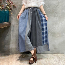 Load image into Gallery viewer, Color Block Denim Wide Leg Pants
